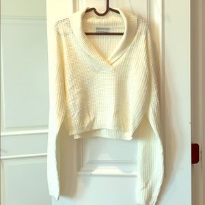 Urban Outfitters - White collared knit sweater
